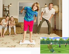 A família feliz fica mais feliz jogando Wii