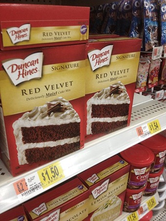 I would love to make red velvet cake from scratch, but it always comes out dry. Cake mix it is! I'm making everything else from scratch though. :)
