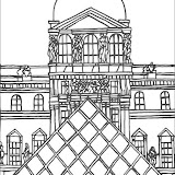 LOUVRE COLORING PAGE