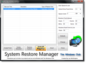 System Restore Manager