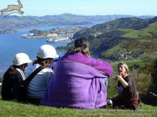Senior Guide Cheryl explains something to Trekkers