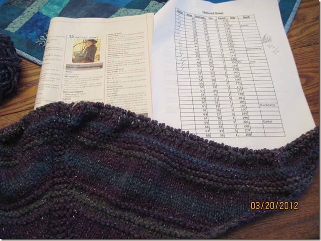 Shawl knitting 001 Shawl knitting 001