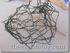 chicken wire, used for the base of a sculpture.