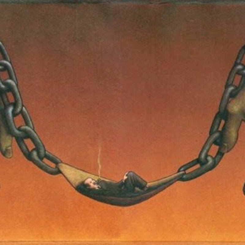 Contradictions of the human race in the illustrations by Pawel Kuczynski.