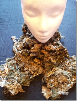 Ripped&ndash;Up&ndash;Knotted-Knitted Scarf