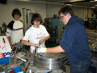 Students mount motors on our ball launcher
