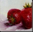 Strawberries 6x6 canvas panel