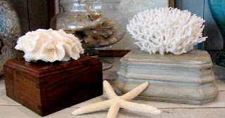 Natural Wooden Box With Coral $125.00
Whitewashed Wooden Box with Coral $150.00