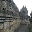 One of the many tiered walkways inside Borobudur