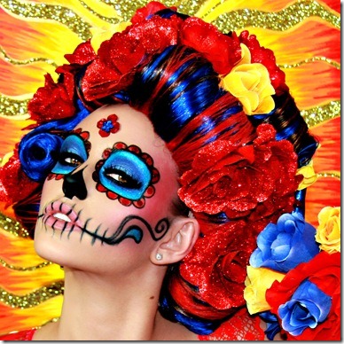 , maquillajes de muerte mexicana, maquillajes de calaveras de azúcar
