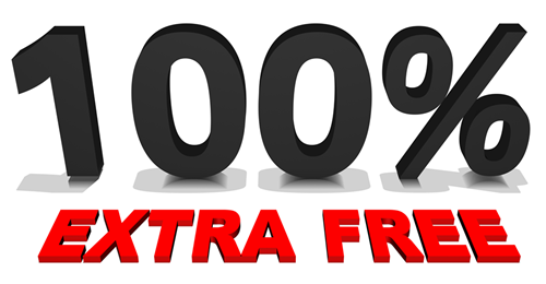 100% extra free 100% extra free