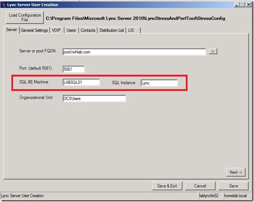Microsoft UC and other stuff...: BUG: Lync Stress Tool and SQL Named  Instances