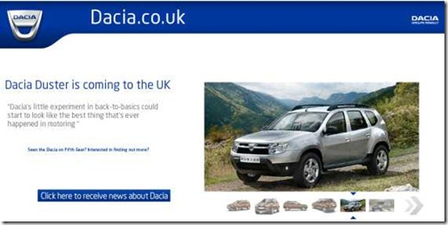 Dacia naar de UK 2012