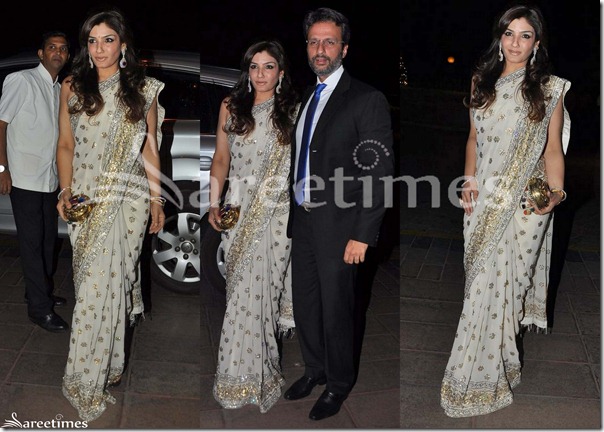 Raveena_Tandon_White_Saree