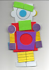 I could not interest Athena in crayons today, but she did make this awesome robot from a robot sticker kit. I like how he has his green eyebrows cocked over his single, unblinking robot eye. It's like he's just watched you do some silly, bumbling human behavior and he's all like, "Seriously man? Really?"