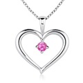 Round Pink Sapphire Heart Pendant Round Pink Sapphire Heart Pendant