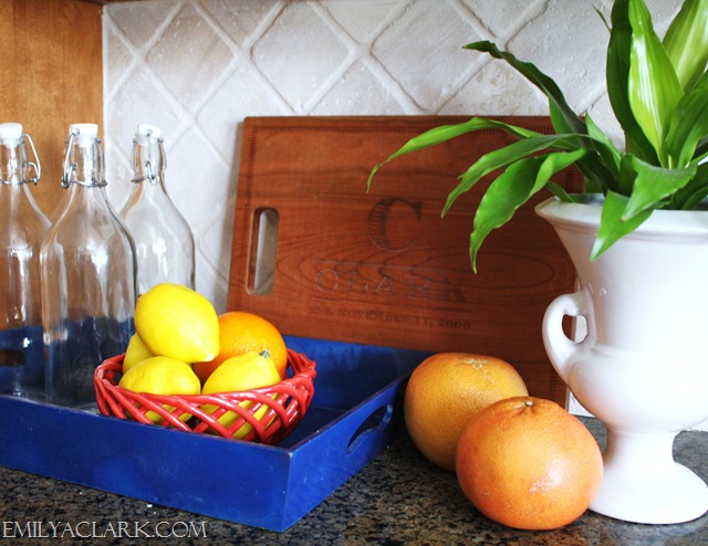 colorful accessories on kitchen countertops