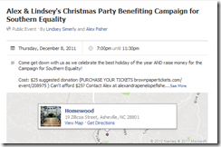 Alex & Lindsey's Christmas Party Benefiting Campaign for Southern Equality_1325136036361