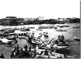 Chegada do navio no porto de Manaus 1902<br />Arquivo: César e Cia.<br />Coleção: Jorge Herrán
