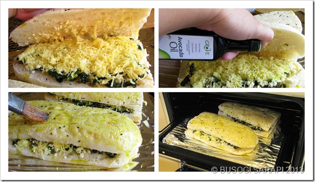 TOASTED TURKISH BREAD WITH SPINACH, FETA & MELTED CHEESE STEP17-20&copy; BUSOG! SARAP! 2013