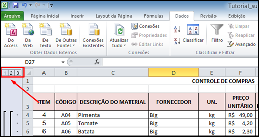 Como inserir SUBTOTAIS automáticos em uma planilha do Excel - Visual Dicas Como inserir SUBTOTAIS automáticos em uma planilha do Excel - Visual Dicas