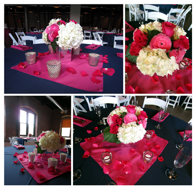 Pink and White Centerpieces