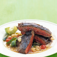 Skirt Steak with Poblano Sauce