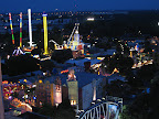 Amusement rides in the Prater, seen from the Riesenrad.