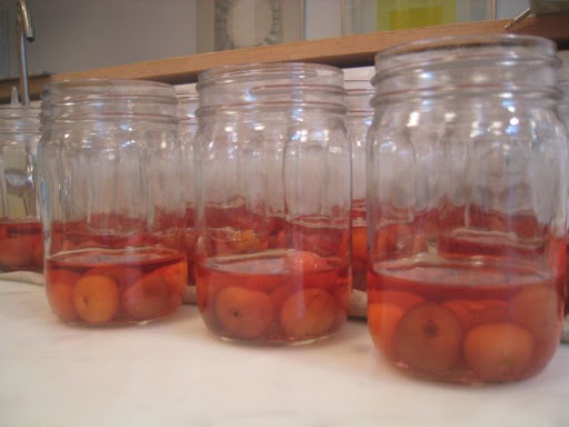 The macerated cherries about to be topped with vodka.
