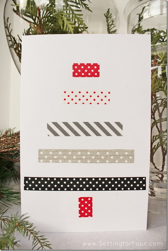 DIY Washi Tape Christmas Card from Setting for Four #DIY #Tutorial #Washi #Tape #Holiday #Christmas #Card