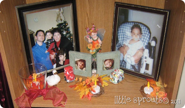 Family photos and fall decor