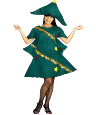 disfraz para navidad de arbol navideño para mujer