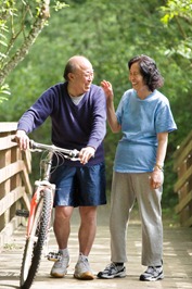 Senior asian couple