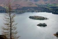 Looking down at the lake