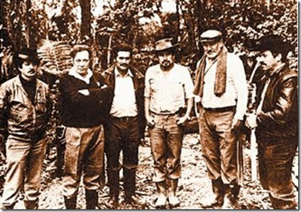 Fernando Bustos, Marulanda, Jaime Guaracas, Miguel Pascuas, Joselo y el comandante Nariño