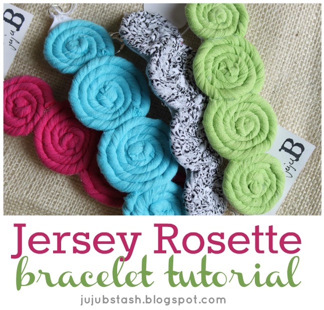 jersey rosette bracelet tutorial by jujub