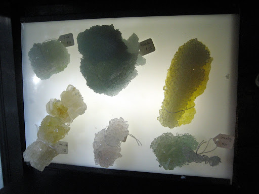 The gals who opened the NY shop grow their own rock candy in the basement.  This particular exhibit is the work of New Mexico-based artist Erica Browne.