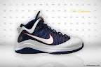 nike lebron 7 ps gr white navy red 5 02 Nike Air Max LeBron VII (7)   White/Navy/Gold Sample Actual Photos
