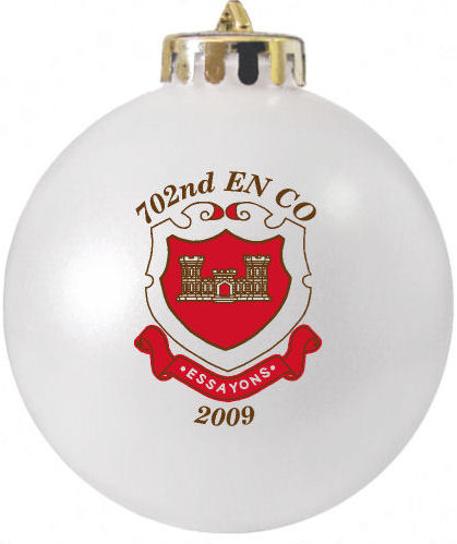 Custom Military Christmas Ornament 702nd EN CO ESSAYONS designed at http://www.fundraisingornaments.com