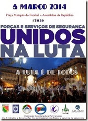 Polícias contra o governo de Passos Coelho. Mar. 2014