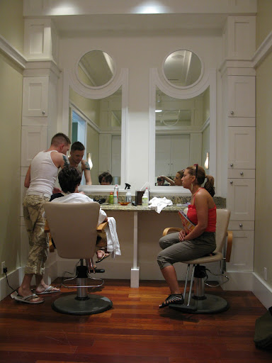 Another shot of me getting ready for my editor's letter photo shoot.