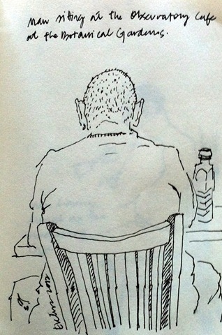 Sketch of man's back Sketch of man's back