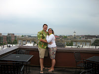 Erika and I on the rooftop bar in Charleston