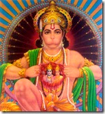Hanuman with Sita and Rama in his heart