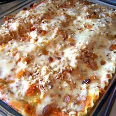 Baked Butternut Squash, Raisin and Pine Nut Lasagna