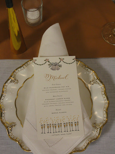 For the menu cards I sent a few of my designs to wedding stationer Cheree