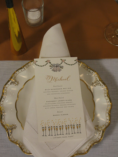 For the menu cards I sent a few of my designs to wedding stationer Cheree