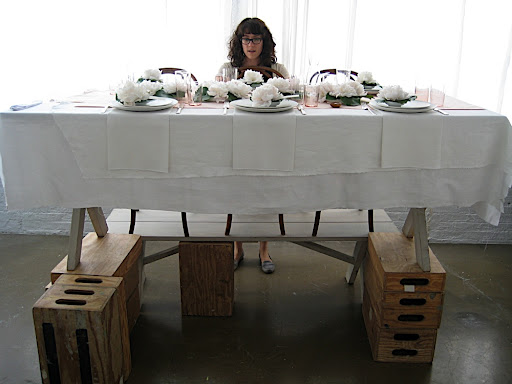 There's Corinne, looking a bit Alice in Wonderland.