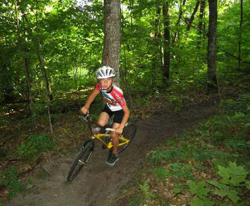 Riding a corner that was worked on earlier in the day