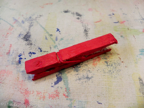 paint clothespin red paint clothespin red